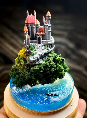 手工魔法城堡微缩景观玻璃罩手办