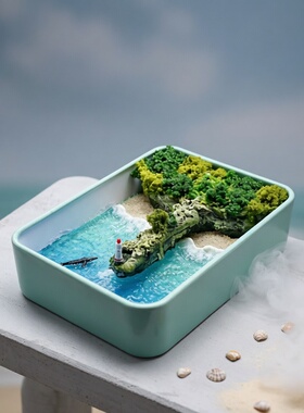 微缩景观手工摆件扩香器铁盒