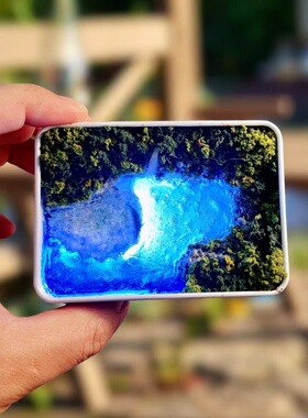 手工微缩景观铁盒小夜灯