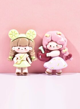 水果女孩大号樱桃女孩奶油胶diy手工材料自制饰品手机壳卡通可M11