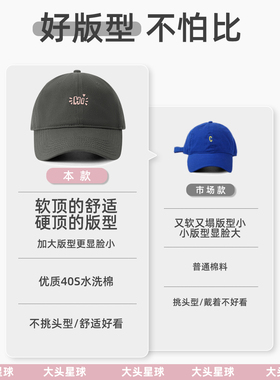 灰色百搭超大超深宽帽檐帽子