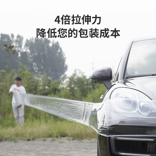 缠绕膜拉伸膜打包装膜pe围膜大卷工业保鲜膜商用塑料薄膜保护膜批-图1