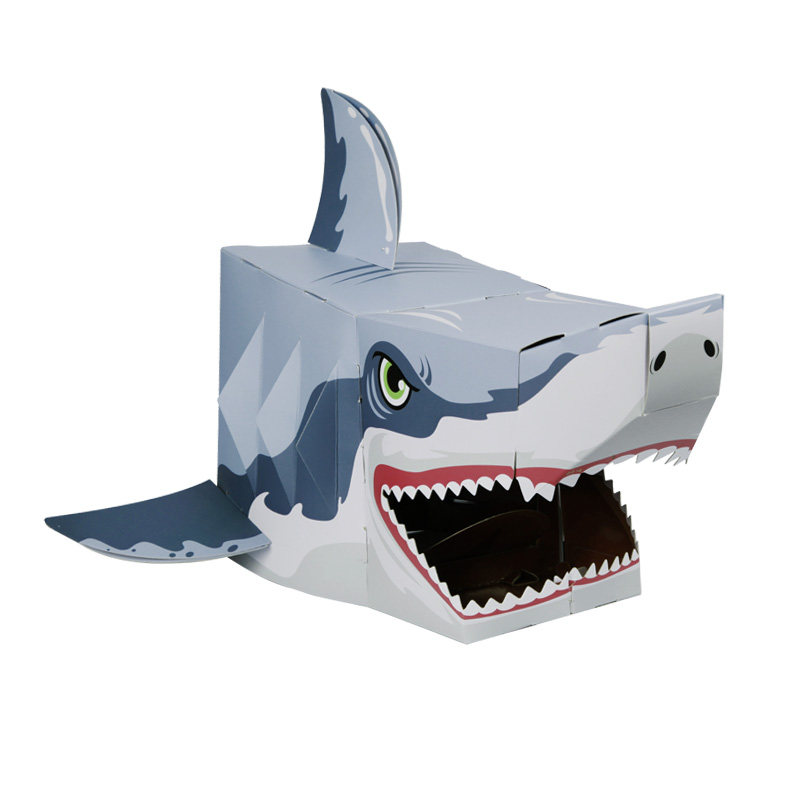 网红博主同款鲨鱼头套cosplay不露脸可爱动物表演面具儿童礼盒装,淘宝优惠券,粉丝福利购,淘宝优惠卷