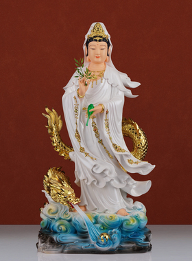 乘龙观音树脂佛堂供奉摆件