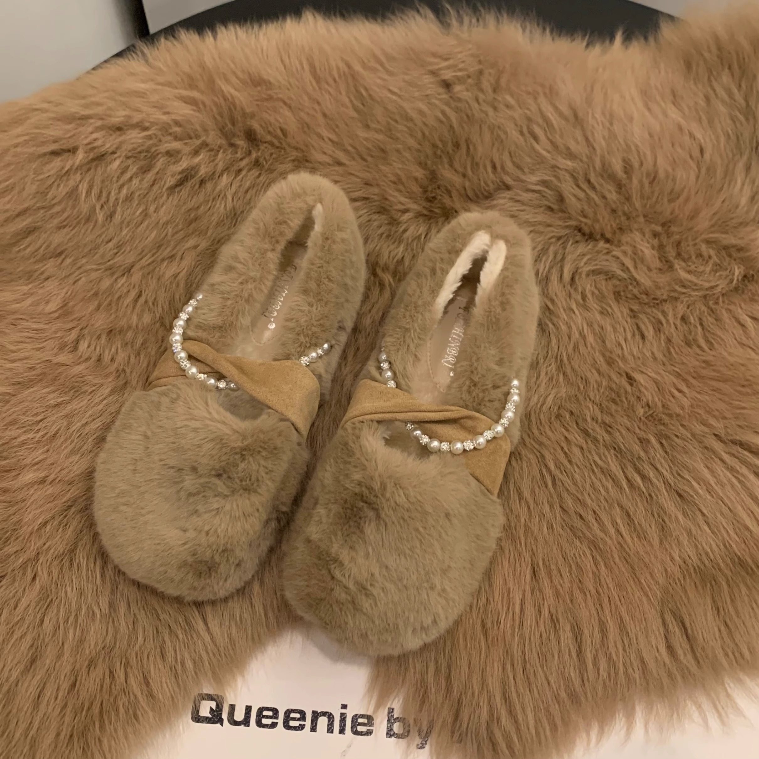 网红平底毛毛鞋女鞋子外穿2025年新款秋冬季加绒保暖豆豆棉鞋单鞋,淘宝优惠券,粉丝福利购,淘宝优惠卷