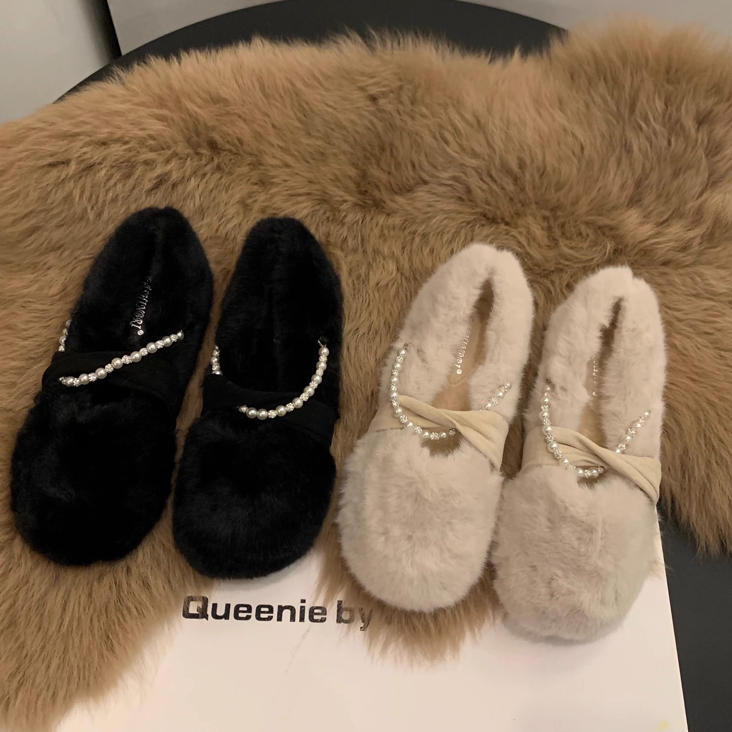 网红平底毛毛鞋女鞋子外穿2025年新款秋冬季加绒保暖豆豆棉鞋单鞋,淘宝优惠券,粉丝福利购,淘宝优惠卷