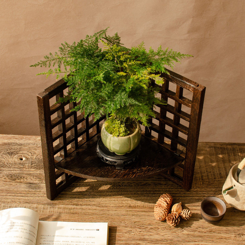 【好物体验专享】实木小屏风桌面摆件镂空中古风装饰花架屏风架子,淘宝优惠券,粉丝福利购,淘宝优惠卷