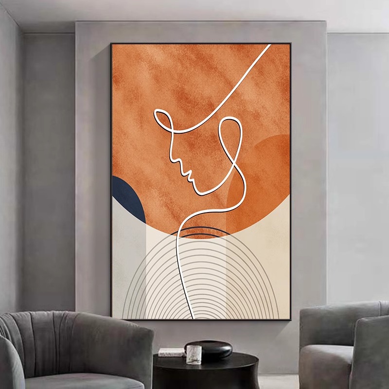 玄关装饰画服装女装店走廊过道艺术挂画美容院直播间背景墙面壁画 - 图0