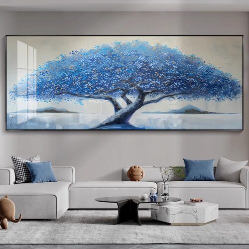 发财树装饰画沙发背景墙客厅挂画现代简约时尚大气高档油画风壁画 - 图0