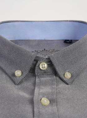 Men	s Fashion Long Sleeve Solid Oxford Shirt Single P