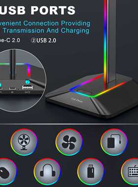 Link Dream RGB Lights Headphone Stand with Type-c USB Ports