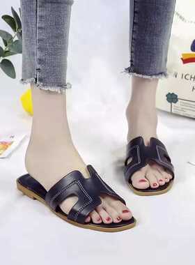 41size beach slippers women fashion flat sandals summer plus