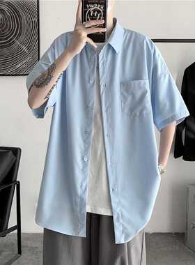 Men's Solid Color Shirts 2022 Summer Fashion Woman Short Sle