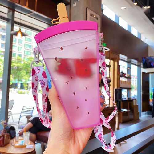 Plastic Water Bottles Cute Watermelon Ice Cream Water Bottle - 图1