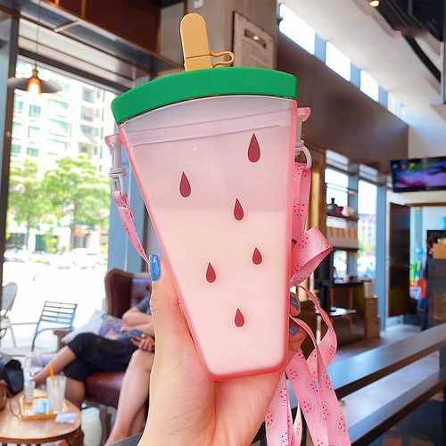 Plastic Water Bottles Cute Watermelon Ice Cream Water Bottle - 图3