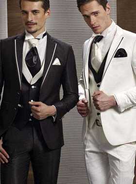 2021 Latest White Suits for Wedding Tuxedos Groom Wear Black