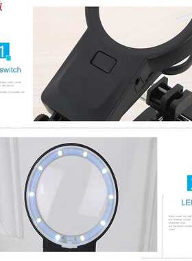 X/4.5X/25X Welding Magnifying Glass LED Lights Auxiliary Cl