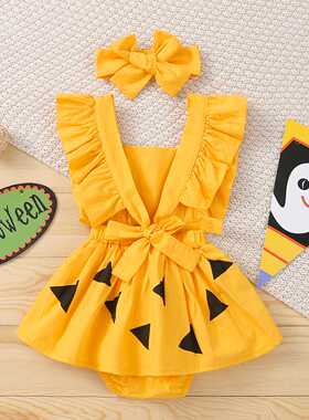 0-24M Halloween Newborn Infant Baby Girls Costumes Bow Pumpk