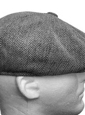 2022 new men's herringbone style berets retro woolen top fel