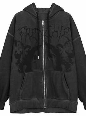 Women Hip Hop Streetwear Hoodies Women zip up hoodie Angel D