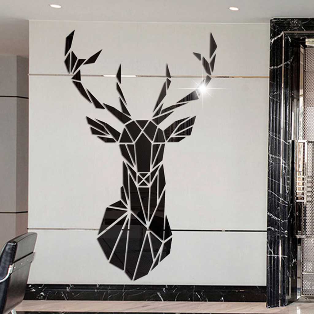 Acrylic Wall Sticker 3D Deer Head Home Decor Wall Decal - 图3