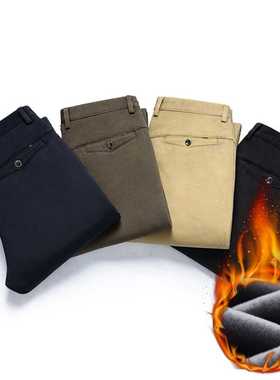5 Colors Winter Men	s Warm Fleece Casual Pants Classi