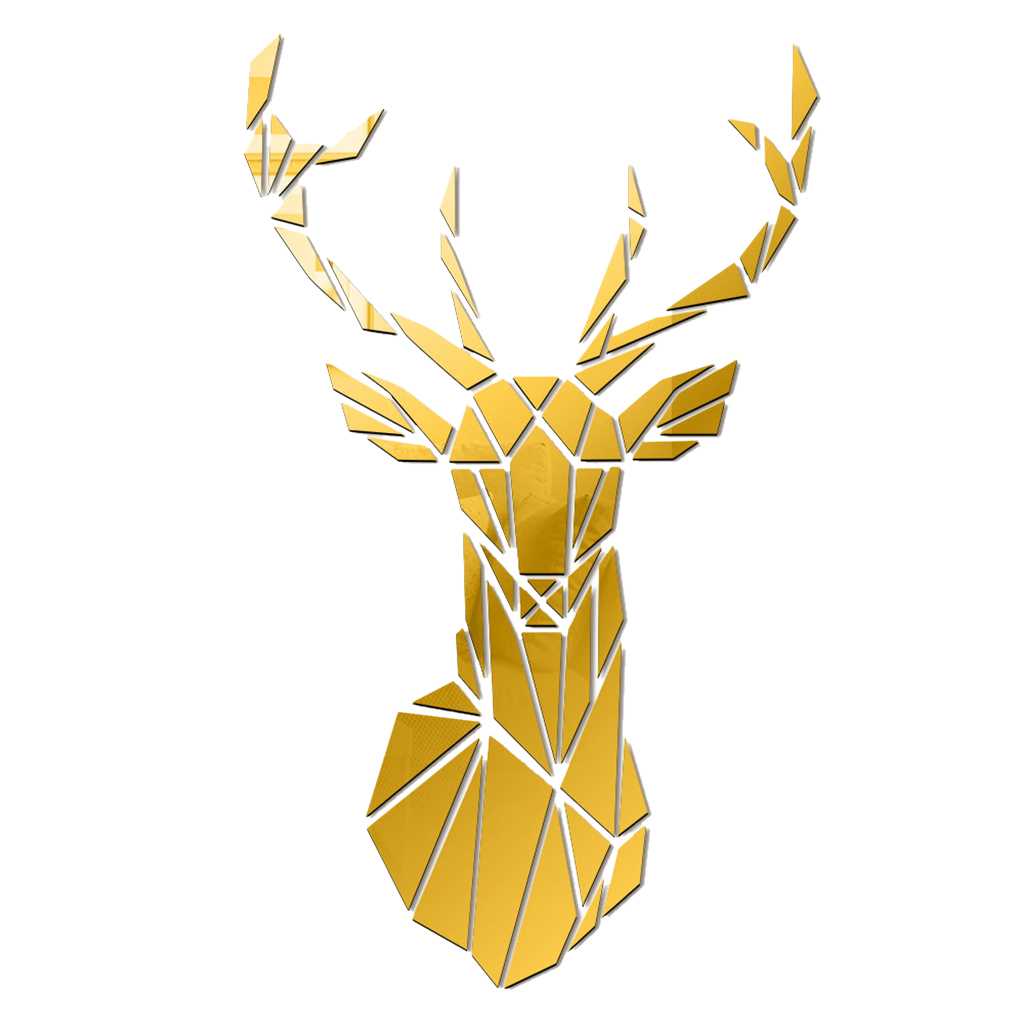 Acrylic Wall Sticker 3D Deer Head Home Decor Wall Decal - 图2