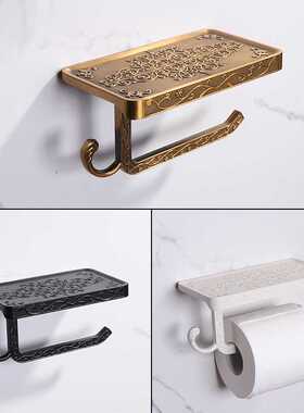 Bathroom Shelves Antique Bronze Carving Toilet Roll Paper Ra