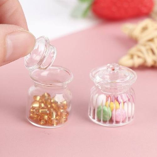 1PCS Classic 1/12 Scale Miniature Dollhouse Glass Candy Jar - 图2