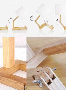 Robot Shape Wooden Table Lamp E14 Lamp Holder 110-240V Moder