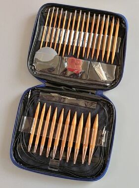 New 13 Pairs Knitting Needles Set Carbonized Bamboo