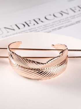 Hair Sticks Feather Bun Cuff Leaf HairPin Set Women Unique W