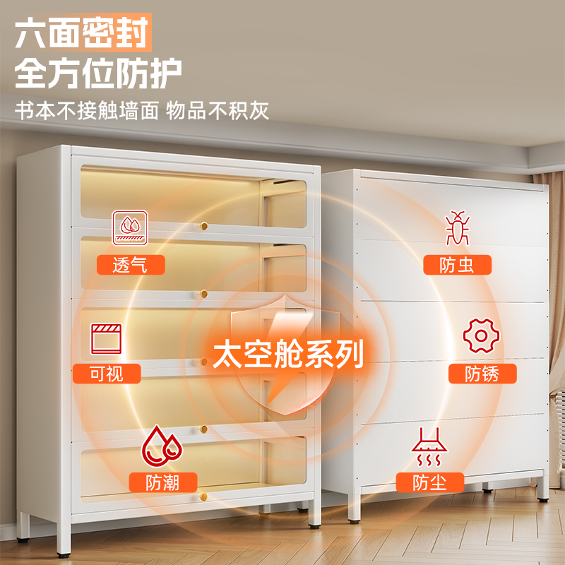 Beautiful Harbor Dustproof Storage Bookcase 3c Tempered Glass