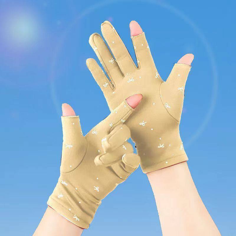 加绒手套女冬季保暖漏两指触屏工作弹力薄绒厚款骑车防寒跳舞加厚,淘宝优惠券,粉丝福利购,淘宝优惠卷