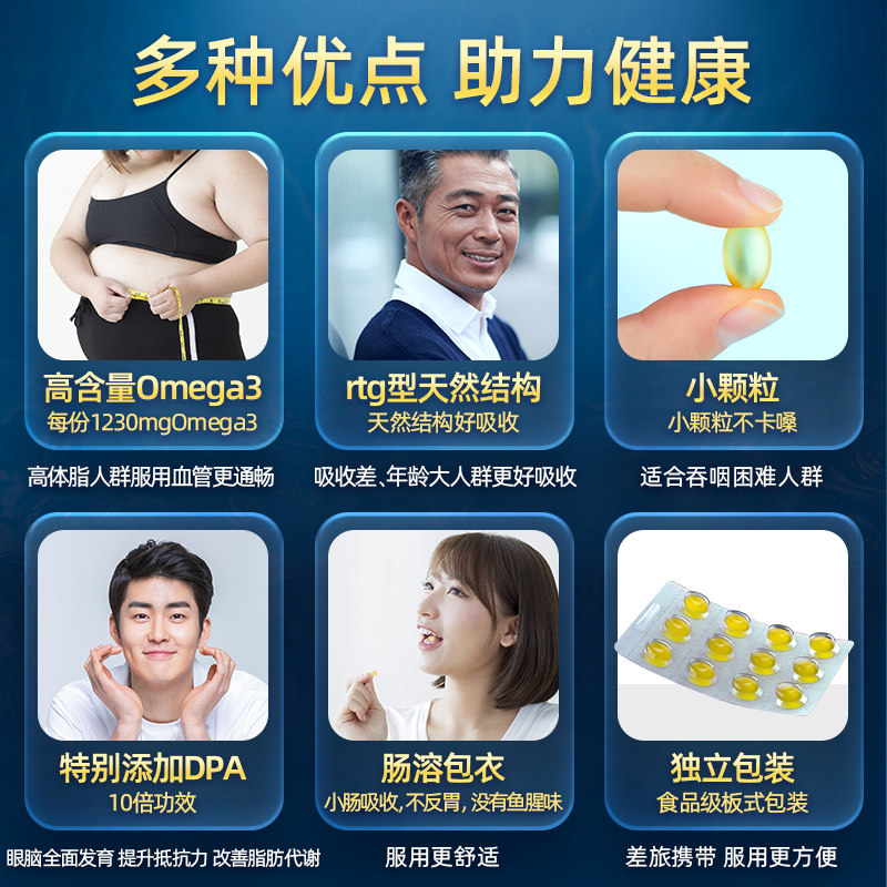 gnc健安喜皇冠97鱼油深海软胶囊高纯度epa成人DHA中老年Omega3盒,淘宝优惠券,粉丝福利购,淘宝优惠卷