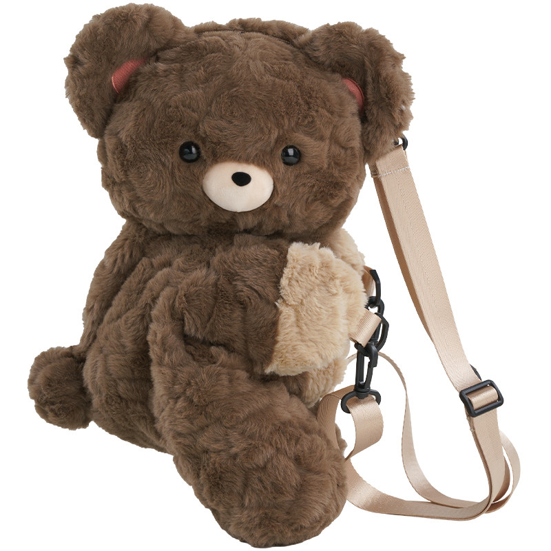 小羊古力可爱心小熊趴趴包毛绒卡通玩偶双肩背包包女生日礼物书包,淘宝优惠券,粉丝福利购,淘宝优惠卷