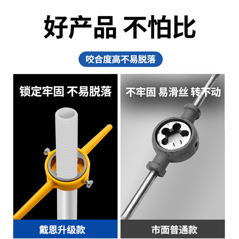 6件套水管板牙塑料管扳手套丝器自来水管开丝器ppr手动开牙器工具-图2