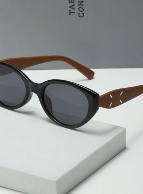 2025新款复古猫眼木纹墨镜女高级感可配近视防紫外线街拍出片达人