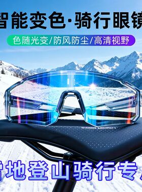 新款骑行眼镜变色日夜两用护目镜男女户外雪地登山运动跑步防风沙