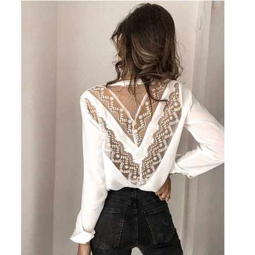 Meihuida Women Blouses Casual Long Sleeve V Neck Patchwork L - 图2