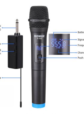 Wireless Microphone Universal VHF .5mm 6.5mm Handheld Mic