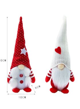 2 Pcs Valentines Day Gnome Plush Decorations Handmade Elf Pl