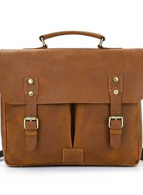 Luufan Men	s Briefcase Genuine Leather A4 File Docume