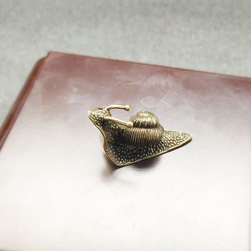 Solid Pure Brass Snail Figurines Miniature Simulation Animal - 图0
