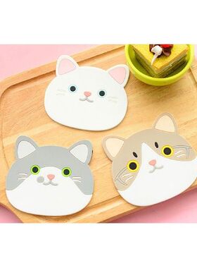 1PC Cute Cat Pattern Silicone Coaster Insulation Placemat