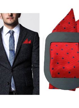 3PCS Men's Suit Pocket Handkerchief Fixed Clip Board Suit