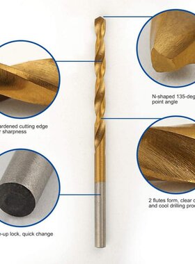 120 Pcs Titanium Drill Bit Set HSS Drill Bits for Metal, Ste