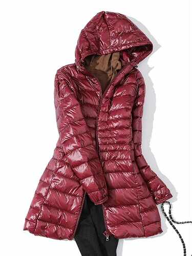 Woman Duck Down Jackets Autumn Winter Ultralight Hooded Wome - 图2