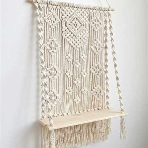 Nordic Style Hand-Woven Tapestry Shelf Bedroom Living Room - 图1
