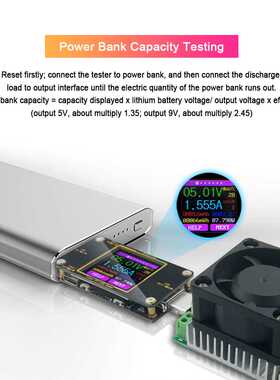 Type C USB Tester with TFT LCD Color Screen USB Voltmeter Am
